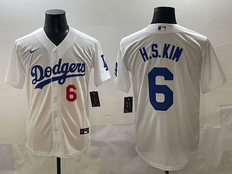 Men 2025 Los Angeles Dodgers #6 H.S.Kim White Game Nike MLB Jersey style 4->los angeles dodgers->MLB Jersey